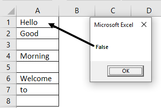 VBA IsEmpty Example 1-5