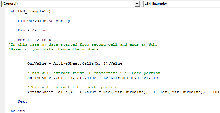 length of string Example 2-1