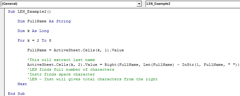 length of string Example 2-4