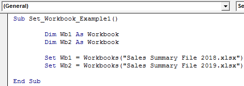 workbook object variables