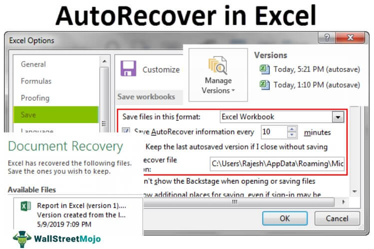 AutoRecover in Excel