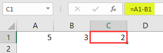 Excel Minus Formula 1