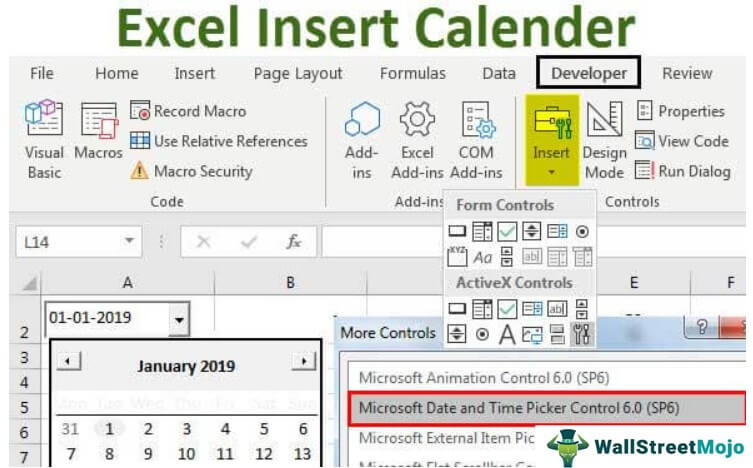 Insert Calendar in Excel