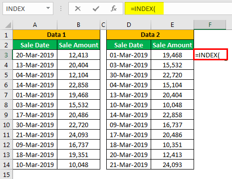 Match data Example 2-1