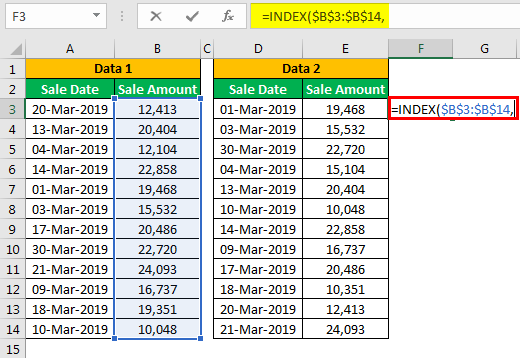 Match data Example 2-2