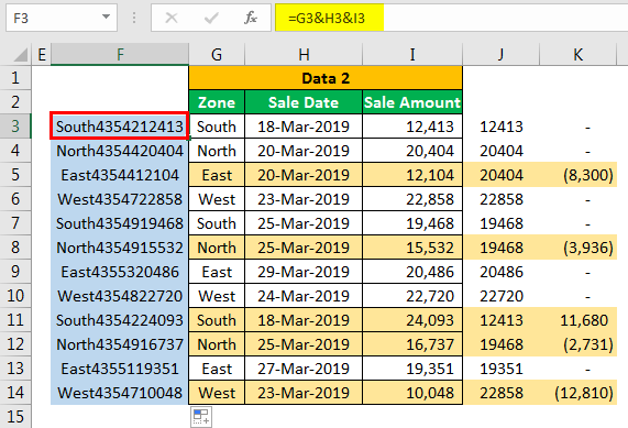 Match data Example 3-4