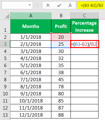 Percentage increase Example 2-1