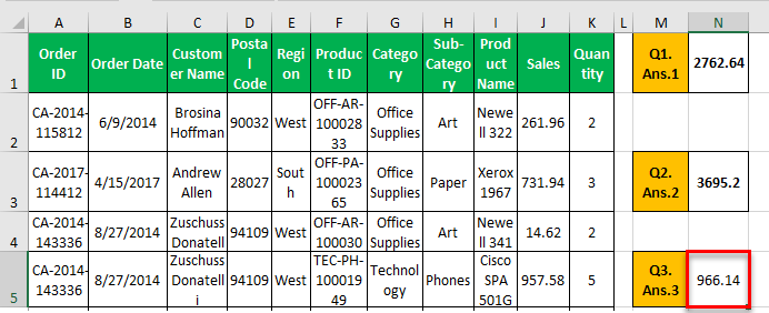 SUMIFS Example 3-1