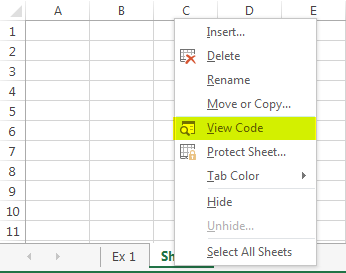 Using Worksheet Tab