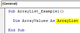 VBA ArrayList Example 1