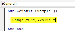 VBA COUNTIF Example 1-2