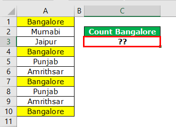 VBA COUNTIF Example 1