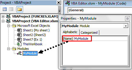 Properties window module