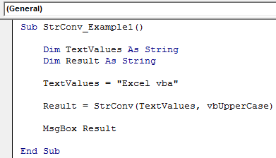 VBA StrConv Example 1