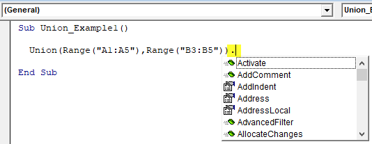 VBA Union Example 1-4