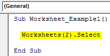 VBA Worksheets Example 1-1