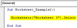 VBA Worksheets Example 2