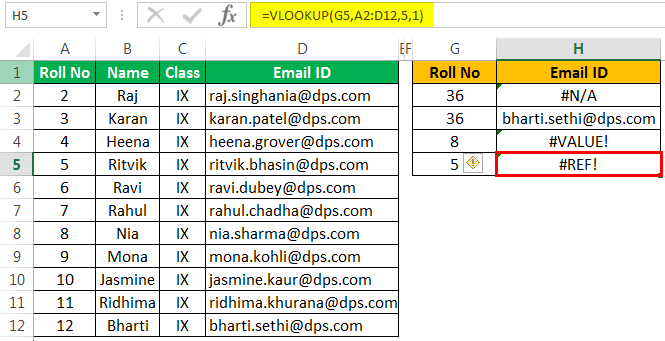 Vlookup Ref Error