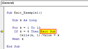 exit sub example 1.7