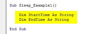 vba sleep function example 1.2