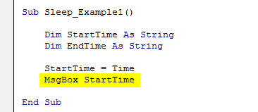 vba sleep function example 1.4