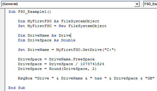 VBA FileSystemObject Example 1