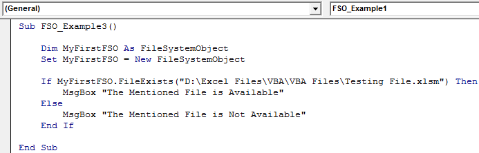 VBA FileSystemObject Example 3