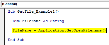 VBA GetOpenFilename Example 1-2