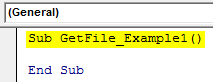 VBA GetOpenFilename Example 1