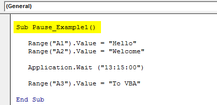 vba pause example 1.1