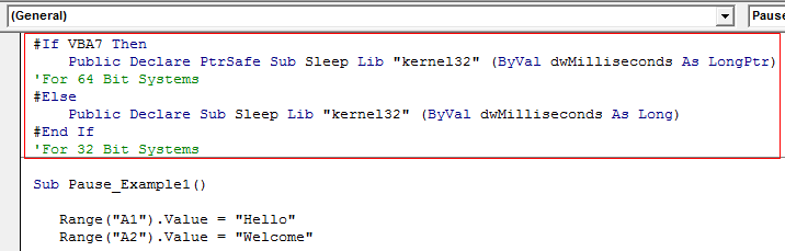 vba pause example 2.1