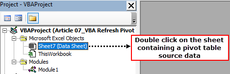 Refresh Pivot Tables Example 1