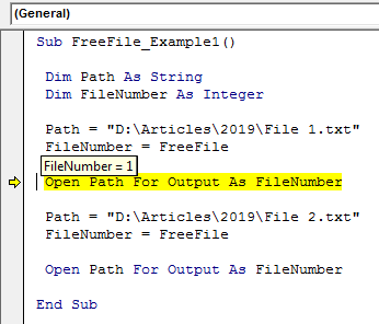 VBA FreeFile Example 1-1