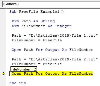 VBA FreeFile Example 1-2