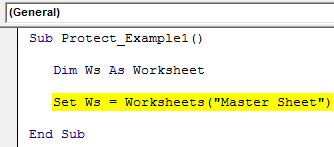 VBA Protect Sheet Example 1-2