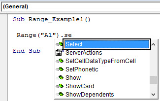 VBA Selection Range Example 1-2