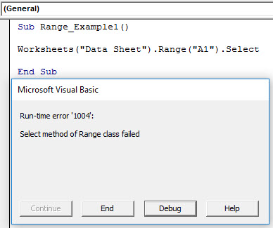 VBA Selection Range Example 1-4