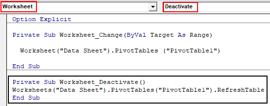 Worksheet Deactivate Event