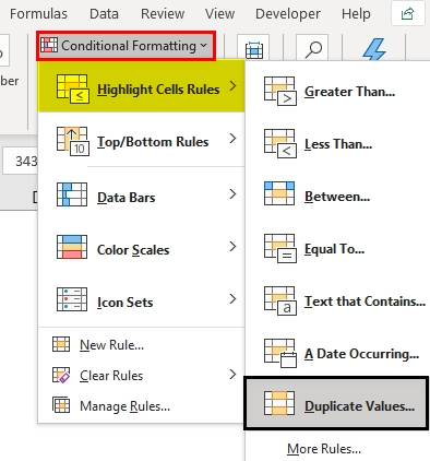 Compare Two Lists in Excel Example 5.1