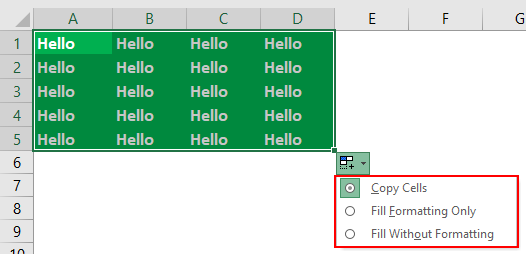 Drag and Drop in Excel Example 1-3