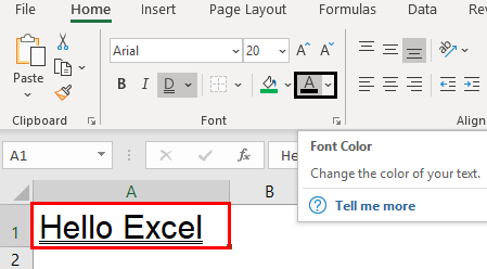 Excel Formatting Text Example 1.15