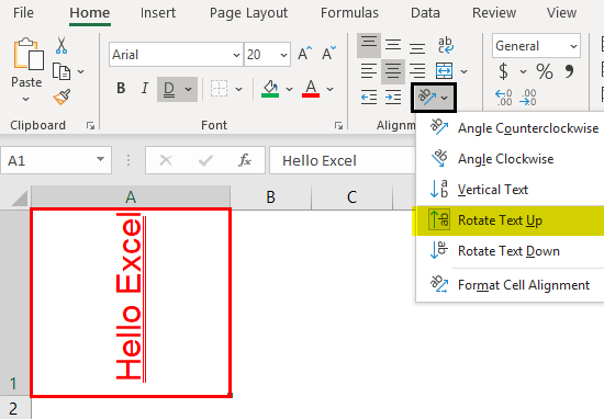 Excel Formatting Text Example 1.22