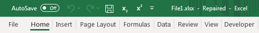 Excel Repaired File