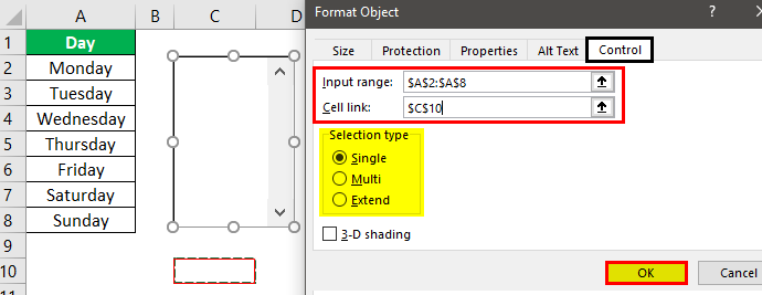 Form Controls in Excel Example 4.3.0