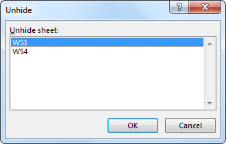Unhide Single Sheet Example 3.2