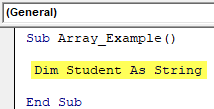 VBA Declare Array Example 1-1