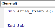 VBA Declare Array Example 1