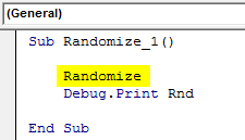 VBA Randomize Example 1.1