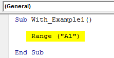 Excel VBA With Statement Example 1.2