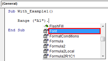 Excel VBA With Statement Example 1.3